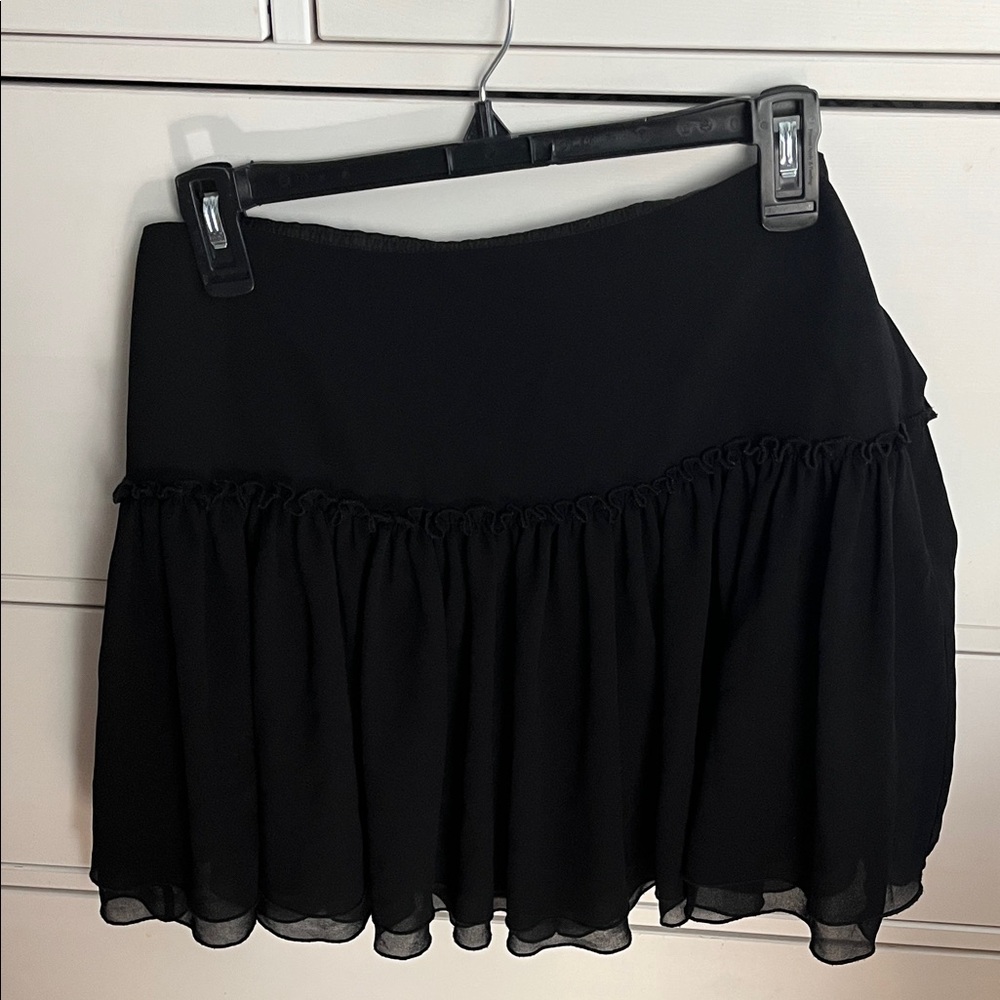 Banana Republic Black Mini Skirt with Ruffle